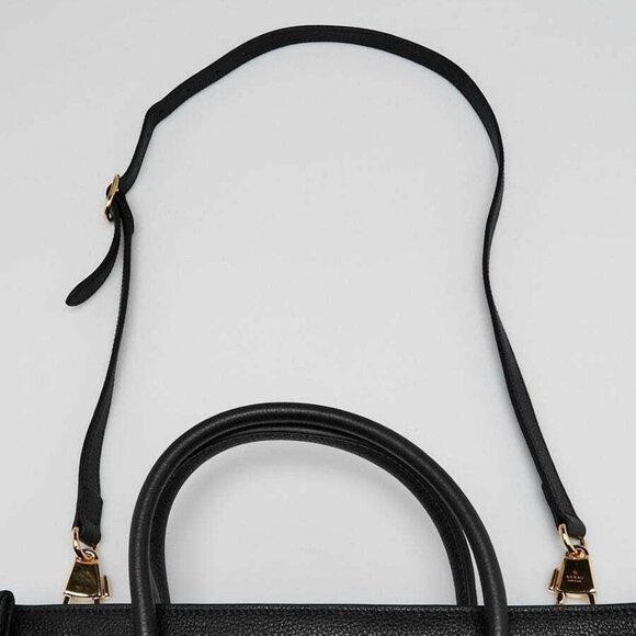 Gucci Black Pebbled Leather Small Logo Tote Bag - Picture 6 of 12